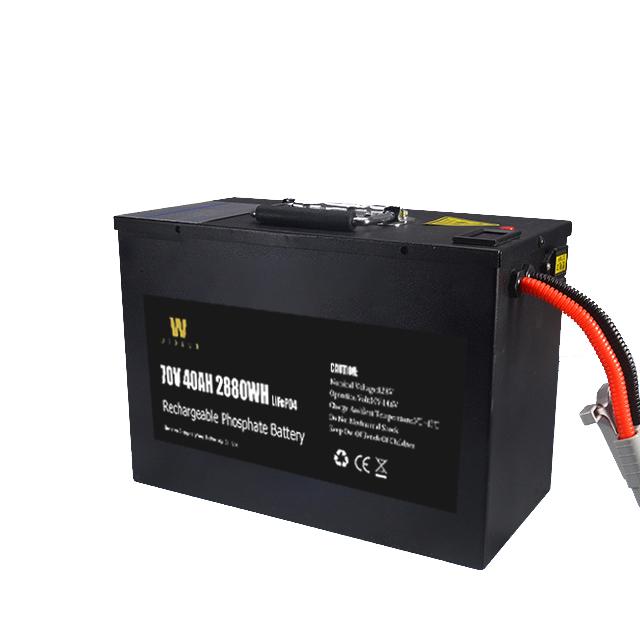 Het zwarte Lithium Ion Motorcycle Battery With Bms van Lifepo4 72V40Ah 2