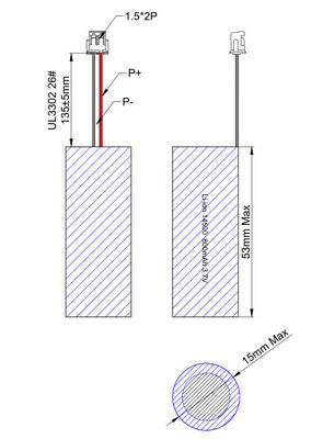 ISO-Lithium Cilindrische Batterij 14500 Type 3,7 de Navulbare Batterij van V 800mah