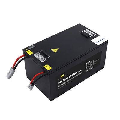 Het zwarte Lithium Ion Motorcycle Battery With Bms van Lifepo4 72V40Ah