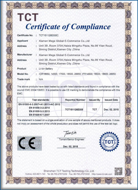 China Xiamen Maigao global e-commerce Co., Ltd certificaten