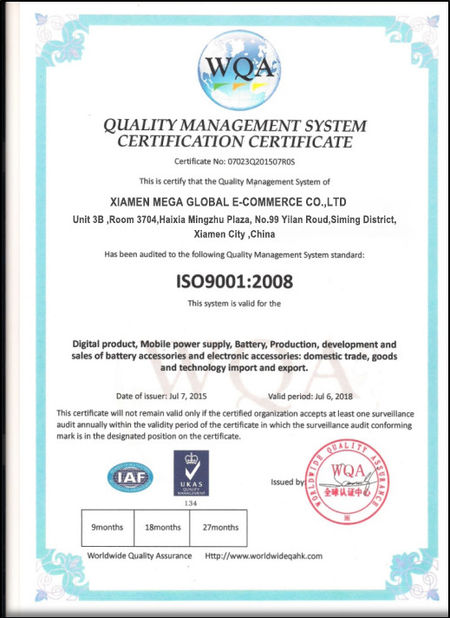 China Xiamen Maigao global e-commerce Co., Ltd certificaten